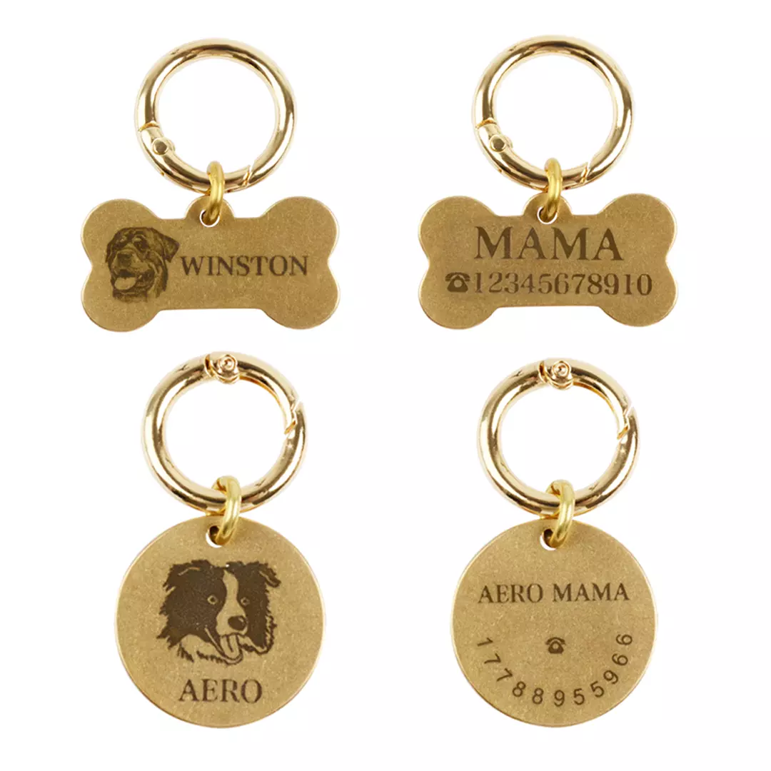 Custom Dog Pet ID Tags Personalized Metal Engraved Name Tag for