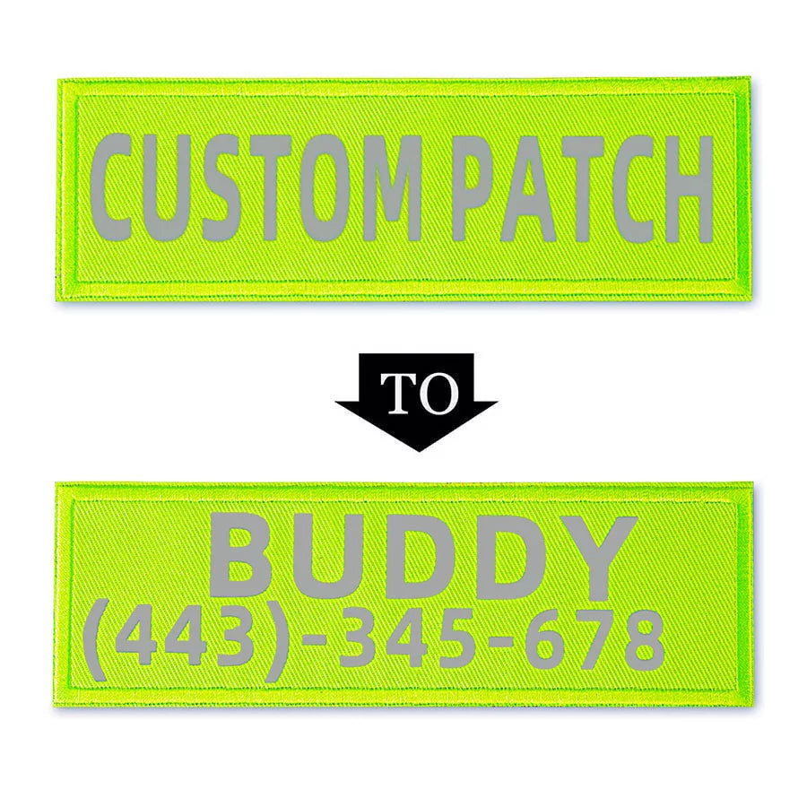 Hi-Vis Reflective Do Not Pet Service Dog Patches for Harness & Collar, Hi-Vis Green / Small (4.33 x 1.18)