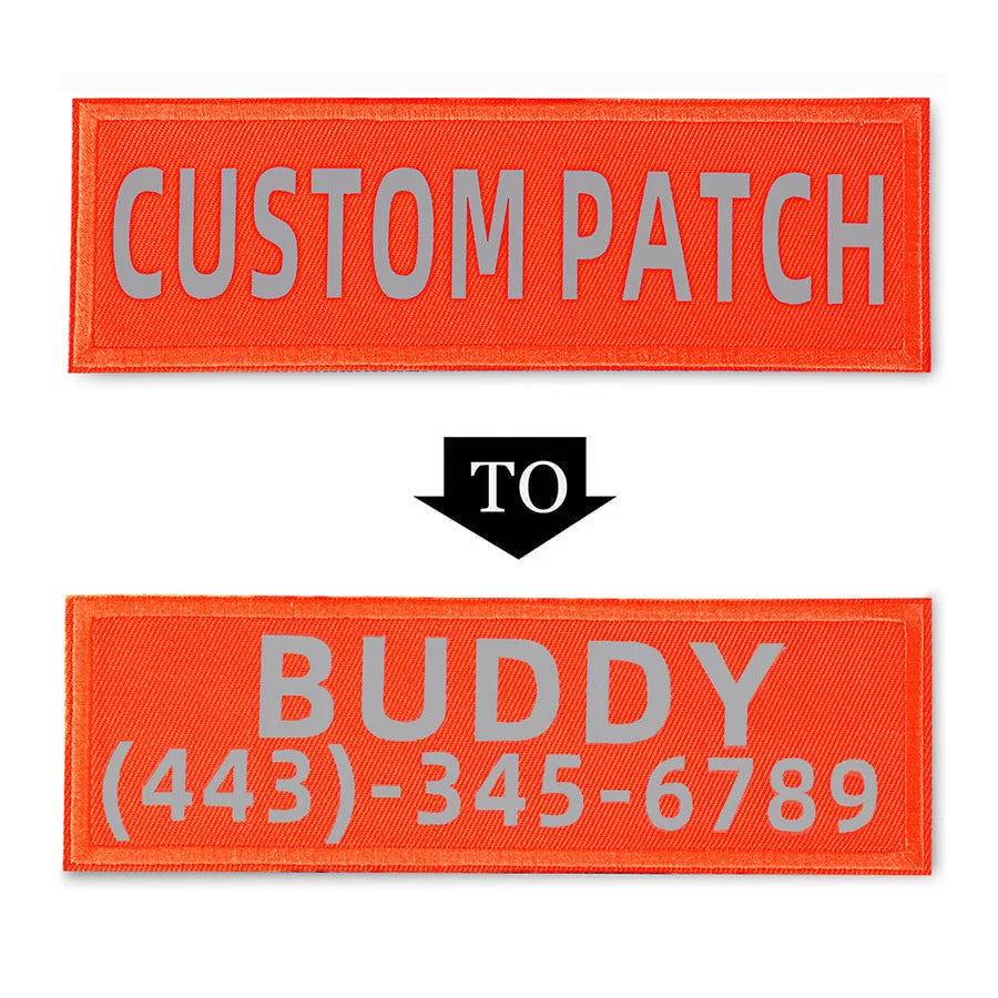 Hi-Vis Reflective Do Not Pet Service Dog Patches for Harness & Collar, Hi-Vis Orange / Small (4.33 x 1.18)