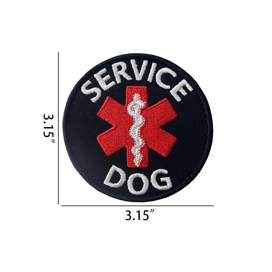 Service Dog Patches (2-Pack) Highly Reflective Embroidered Hook and Loop  Patches for Dog Vest or Harness - Laughing Lizards