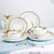 Pokini 12-Piece Dinnerware Sets, Plates and Bowls Dish Sets for 4, Modern Luxury Gold Rim Porcelain Dishware Sets