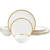 Pokini 12-Piece Dinnerware Sets, Plates and Bowls Dish Sets for 4, Modern Luxury Gold Rim Porcelain Dishware Sets