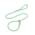 cotton rope slip dog leash 5ft 6ft, mint green leash with golden hook