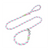 cotton rope slip dog leash 5ft 6ft, pink and blue leash with silvery hook