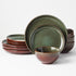 Pokini 12-Piece Stoneware Dinnerware Sets, Plates and Bowls Dish Sets for 4