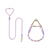 rope dog leash_dog training collar set pink purple with golden hook