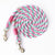 hands free dog leash cotton 7.5ft leash pink & blue