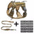 large wood land camo dog harness with 10 Patch Set